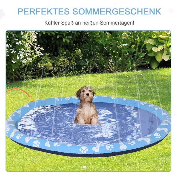 PawHut Hunde-Planschbecken, Ø150 cm, kunststoff, Blau