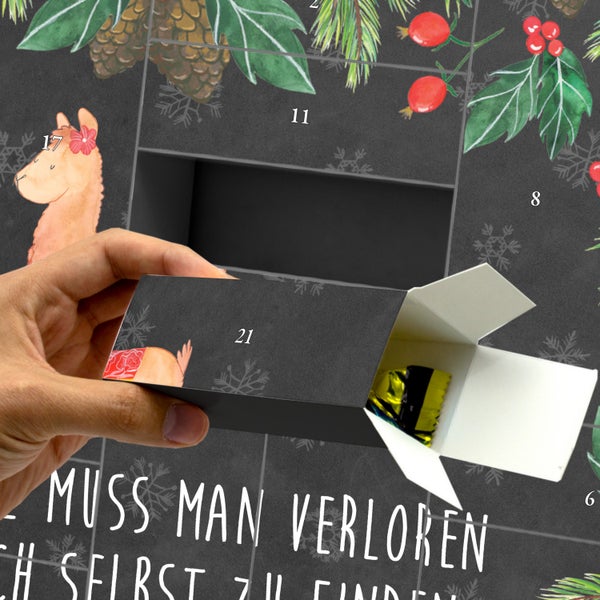 Mr. & Mrs. Panda Befüllbarer Adventskalender Alpaka Stolz - Schwarz