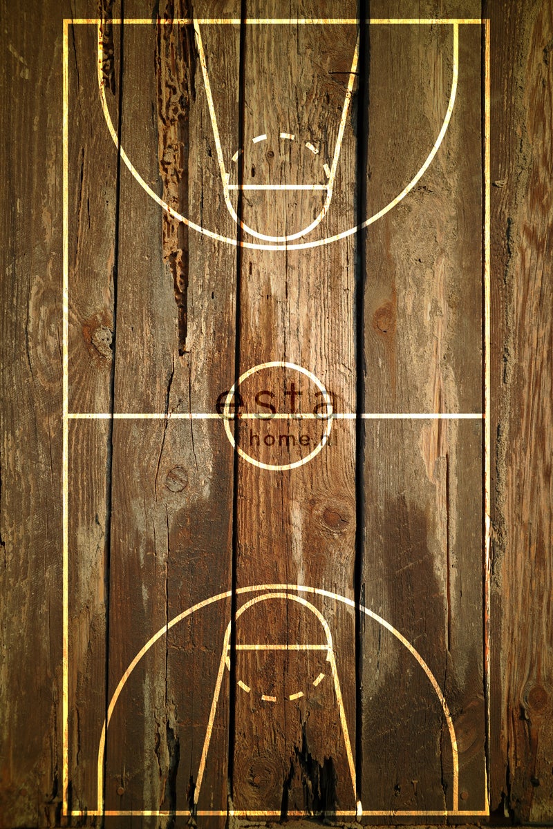 ESTAhome Fototapete Basketballfeld Braun - 186 cm x 2,79 m - 158802