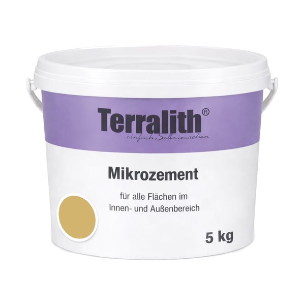 Terralith Mikrozement für alle Flächen im Innen- und Außenbereich, 5 Kilogramm Eimer.