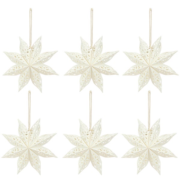 Sechs Papiersterne zum Aufhängen