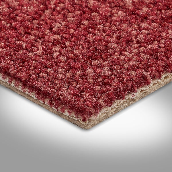 Teppichboden Meterware in Rot in Schlingen Qualität robuste Schlingenware 400 cm Breite (Meterware)