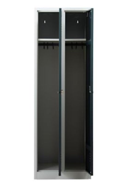 PROREGAL Garderobenspind Camel 2-Fächer HxBxT 180 x 60 x 50 cm Vorhängeschloss Grau-Anthrazit