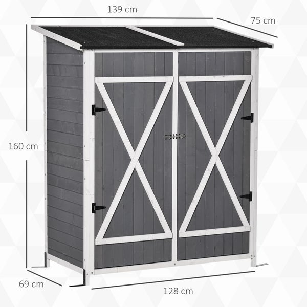 Holzgeräteschuppen mit Doppeltür und Abmessungen
