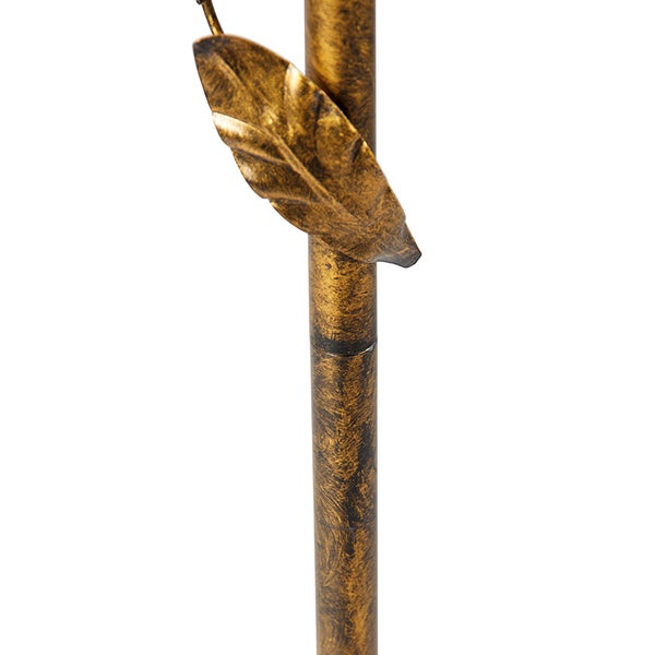 Metallstab mit dekorativem Blatt als Detail für Gartenstecker oder Rankhilfe.