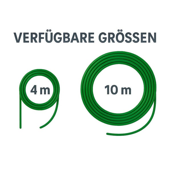 Verfügbare Größen: Schlauch im Vergleich in den Längen 4 Meter und 10 Meter.