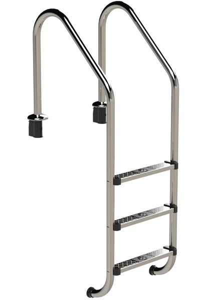 Schwimmbadleiter aus Edelstahl mit drei Stufen