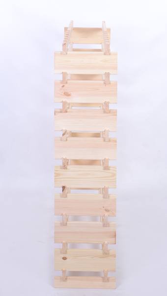 Weinregal VINOTECA FLEX PRO HxBxT 121x123x28cm 108 Flaschen auf 9 Ebenen Massives Kiefernholz Natur unbehandelt