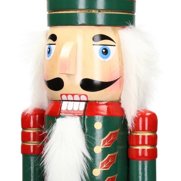 ECD Germany Nussknacker Figur Soldat 50 cm mit roter Hut und Säbel, aus Holz, handbemalt, Unikat, Weihnachten Holzfigur Puppet Marionette Ornament Traditioneller Nussbrecher Weihnachtsdeko Deko Statue