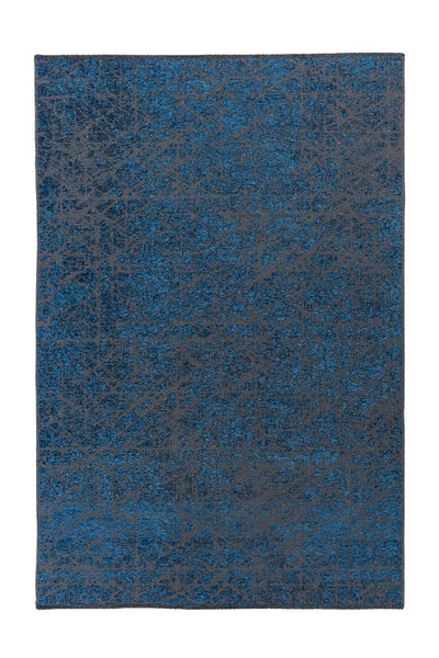 Flachflor Teppich Bukola Blau Used-Look, Modern 80 x 150 cm