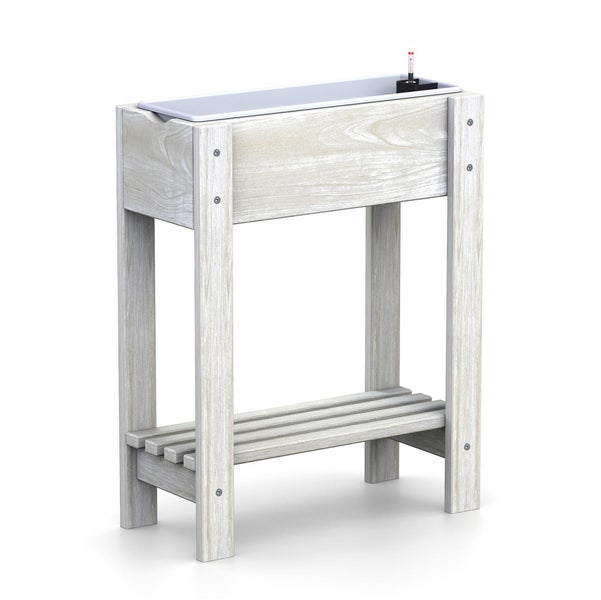 Hochbeet aus Holz mit Pflanzkasten und Ablagefläche