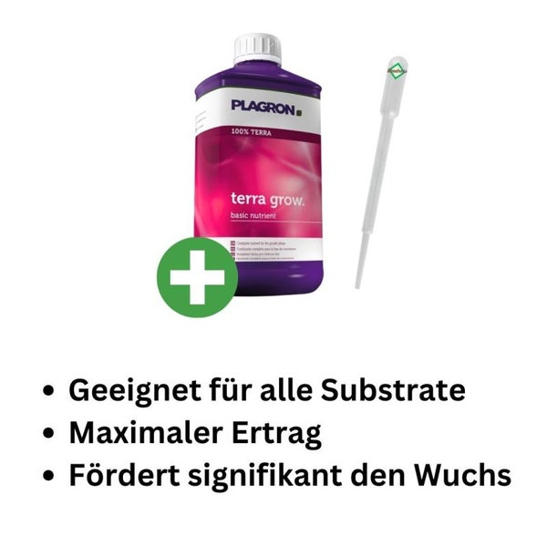 Plagron Terra Grow 10 Liter – Mineralischer Dünger für gesundes Pflanzenwachstum, vielseitig einsetzbar mit Pipette für kräftige Pflanzen bei Grow, Tomaten & Orchideen