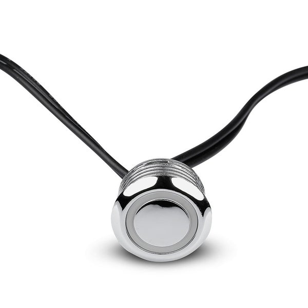 Runder Einbauschalter aus Metall mit Kabel