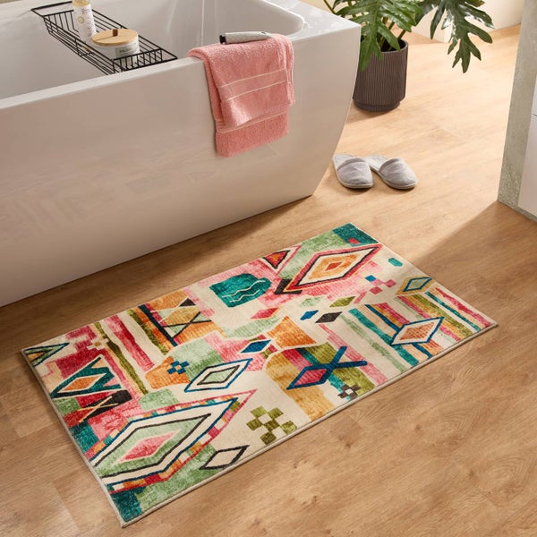 Farbenfrohe weiche Badematte Ariella Bunt 50x60 cm