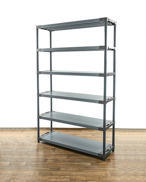 PROREGAL Kunststoffregal Grey Bear Extra-Tall HxBxT 220 x 140 x 46 cm Fachlast 70 kg Grau