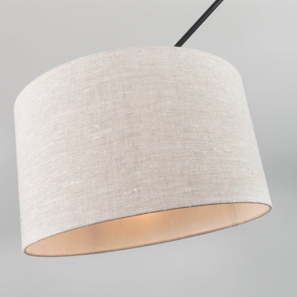 Hängelampe mit Leinenschirm
