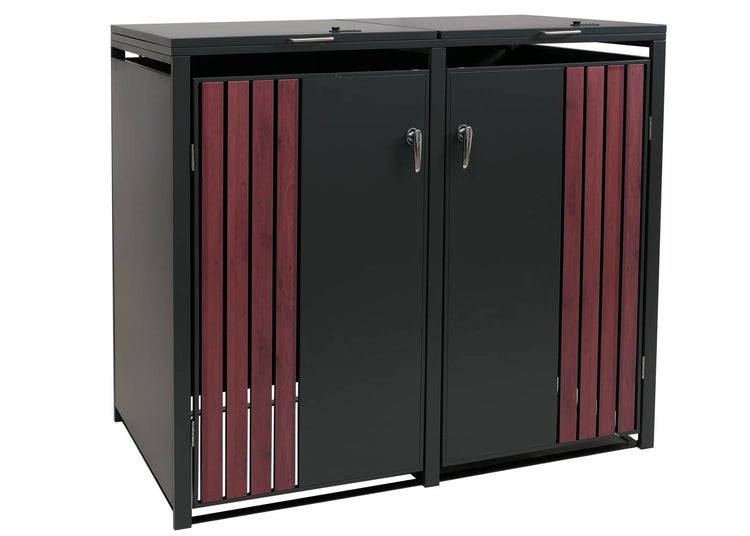 Mülltonnenbox für zwei Mülltonnen mit Holzverkleidung