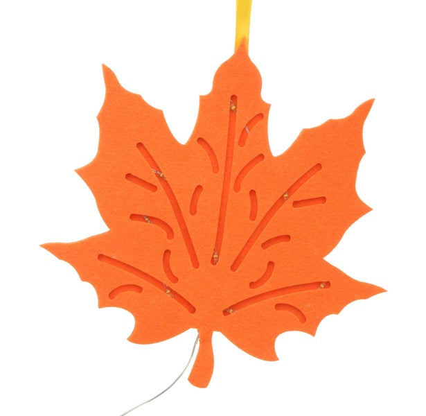 Dekoratives Ahornblatt mit Beleuchtung und Aufhänger