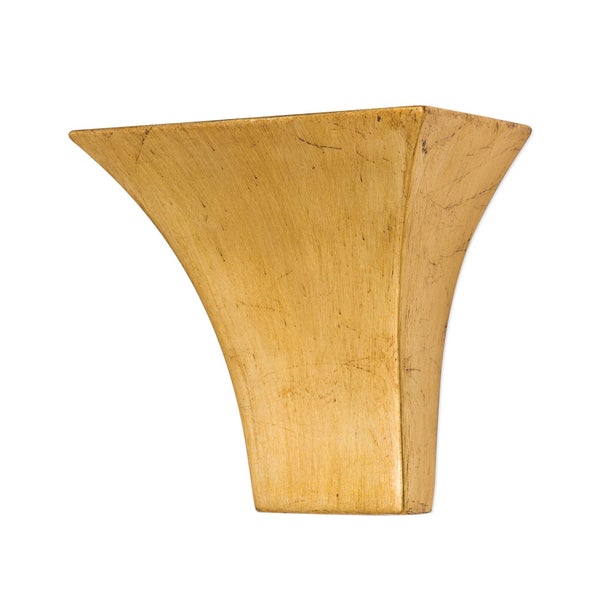 Quadratischer, geschwungener Möbel- oder Tischfuß aus Holz mit strukturierter Oberfläche.