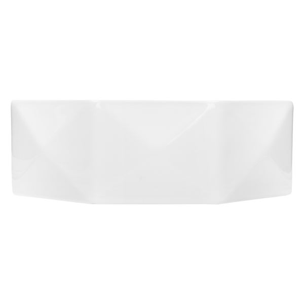 ML-Design Waschbecken Keramik Weiß glänzend Ø 42x13,5 cm inkl. Ablaufgarnitur ohne Überlauf, Diamant Design, Aufsatzwaschbecken Moderne Waschtisch Waschschale Waschplatz Handwaschbecken für Badezimmer