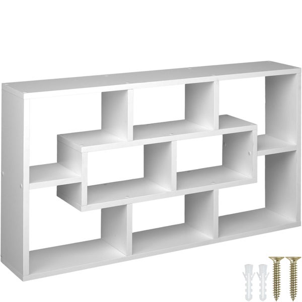 Wandregal tectake Kassandra 85 x 48 x 16 cm Retro-Stil weiß