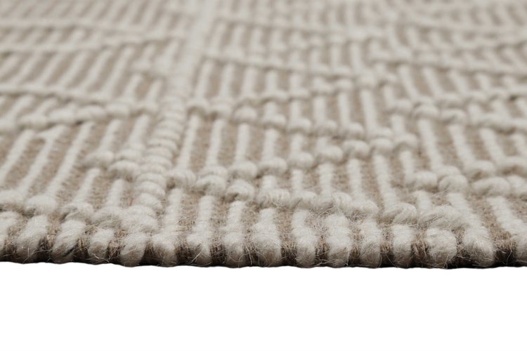 Esprit Teppich handgewebt Weiß Beige aus Wolle Ana 50x80 cm