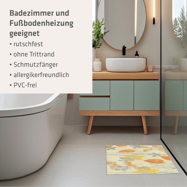 Akzente Feel Badematte mit Motiv in Gelb Fußmatte 50 x 70 cm, rutschfest, saugfähig