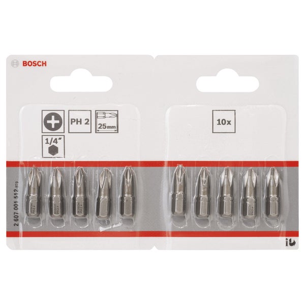 Bosch Schrauberbits PH2 Set mit zehn Stück