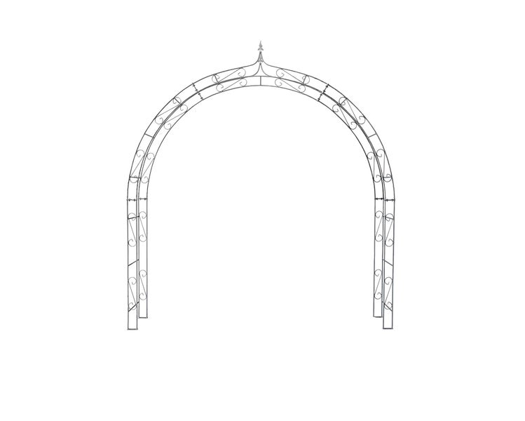 Gartenbogen aus Metall mit dekorativen Ornamenten