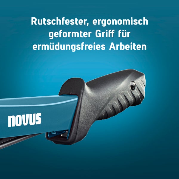 Novus Tools Hammertacker J-044, 6–12 mm Typ G, Premium-Tacker geeignet für Flachdrahtklammern mit Prallplatte für Oberflächenschutz 030-0453