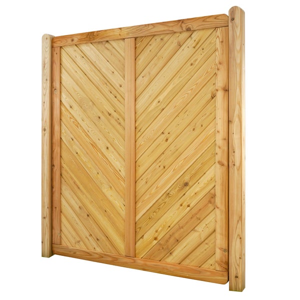 GartenLand Massivzaun NIZZA gerade 150x180 cm Holzzaun Lärche PEFC massiver Rahmen 44x88 mm sehr stabil