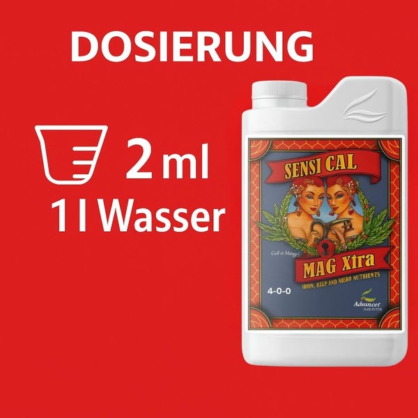Dosierhinweise für Sensi Cal Mag Xtra Flüssigdünger von Advanced Nutrients