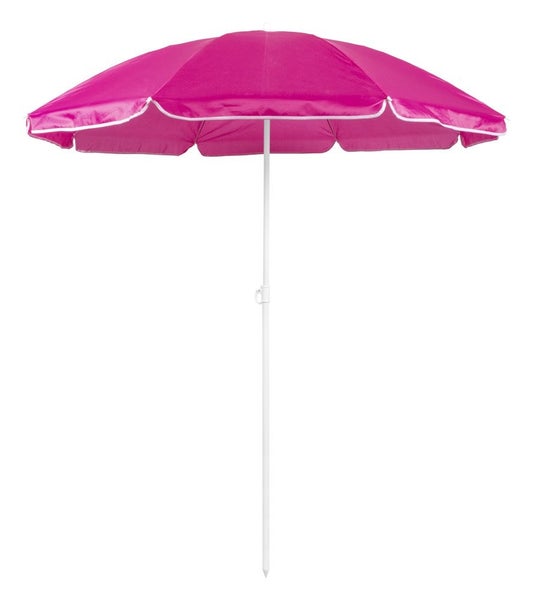 RESCH Sonnenschirm für Strand Pink, Ø 200 cm, Gartenschirm, UV-Schutz bis UPF 50+, knickbar, Sonnenschutz Balkon, tragbar, Schirmrippen aus Glasfaser