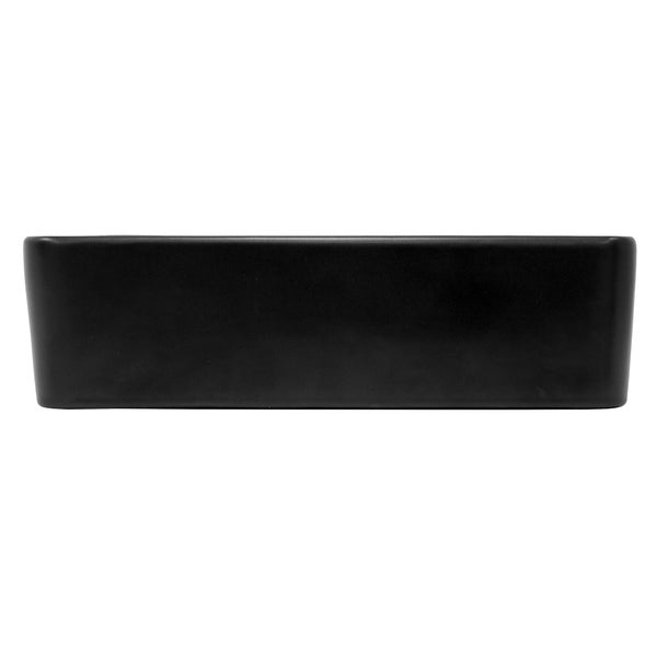 ML-Design Waschbecken aus Keramik in Schwarz matt 49x36,5x14 cm mit Ablaufgarnitur, Abgerundeten Ecken, Aufsatzwaschbecken, Moderne Waschtisch, Waschschale mit Armaturloch, Waschplatz Handwaschbecken