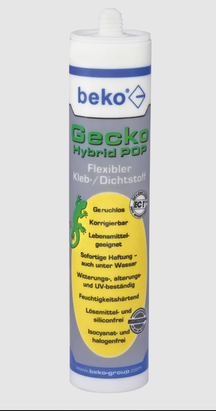 Beko Gecko Hybrid Pop, Flex. Kleb-/Dichtstoff 310ml, weis - 1 Tube