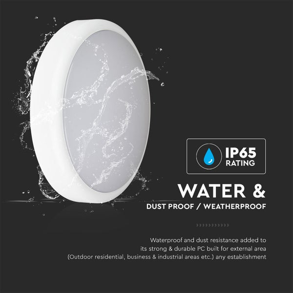 V-TAC VT-14 - LED-Kuppelleuchten - Bulkhead - Samsung - 315mm - IP65 - Weiß - 14 Watt - 1400