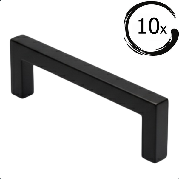 Zehn schwarze Möbelgriffe