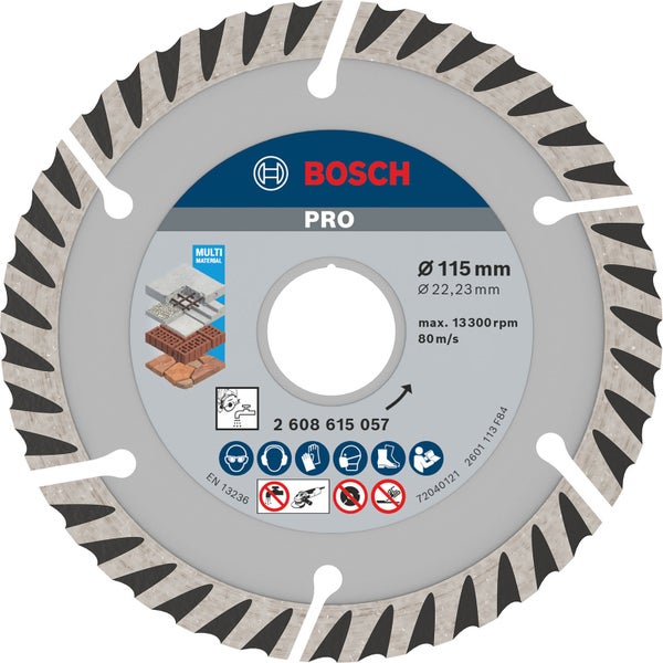 Bosch PRO Multi Material Diamanttrennscheibe 115 x 22,23 mm - 2608615057