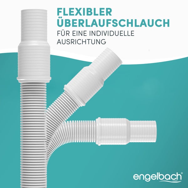 Engelbach® Siphon für Küchenspüle mit Flexiblem Ablaufschlauch ohne Geräteanschluss inkl. Montage-Video