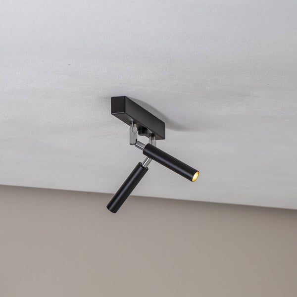 Euluna Strahler Nicanor in Schwarz aus Metall (2 flammig, G9) - Deckenlampe Deckenleuchte Lampe Spot Wohnzimmerleuchte