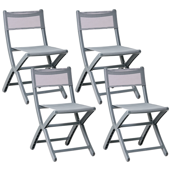 Gartenstuhl 4er Set TALCA Dunkelgrau