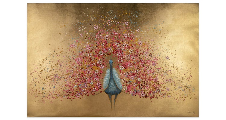 Handgemaltes Gemälde Acrylfarbe 120x80cm Rosa