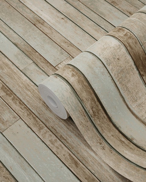 Tapetenrolle mit Holzplankenoptik