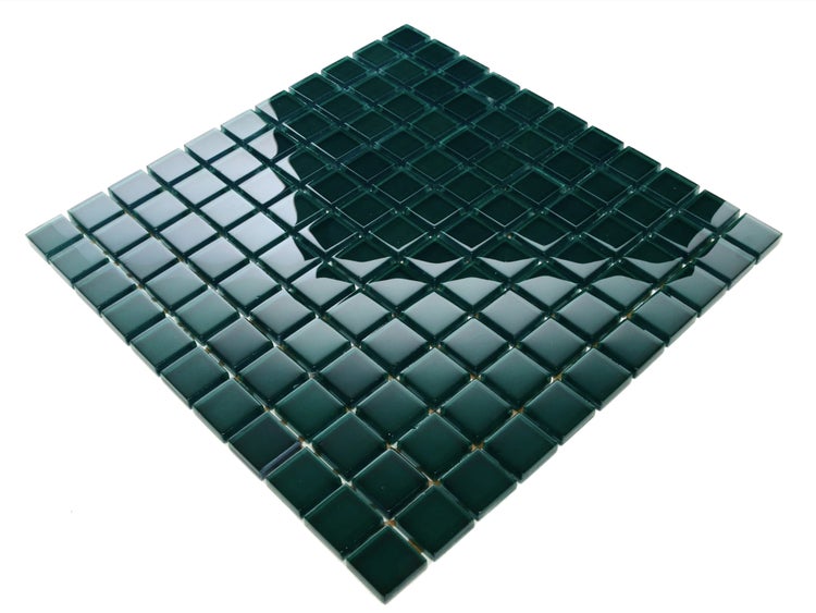 Glasmosaik auf Netz für Bad und Küche 30cm x 30cm  - Green ice