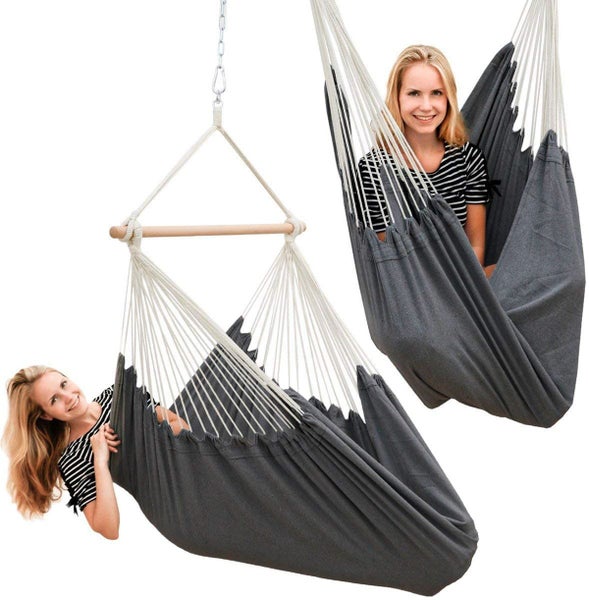 XXL Hängesessel Relaxsessel 185x130cm bis 150kg in Anthrazit