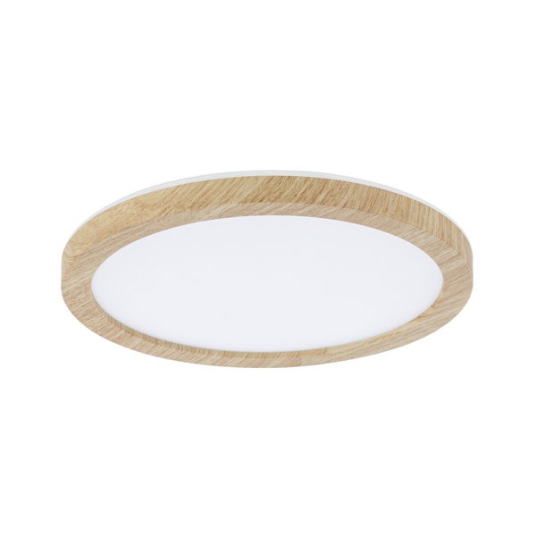 LED Panel Atria Shine Backlight IP44 rund 190mm 11,2W 850lm 3000K Holzoptik
