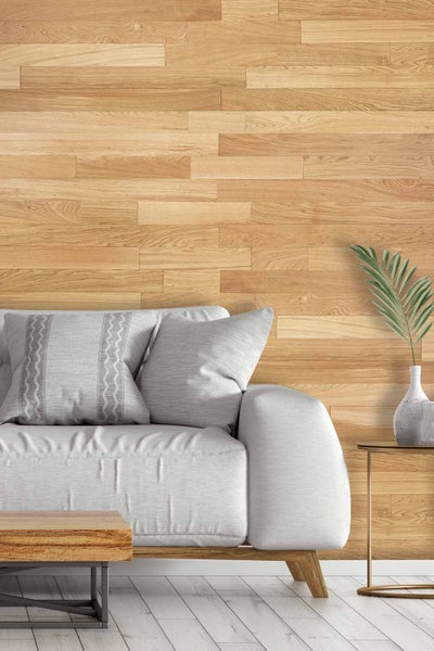 wodewa Holz-Wandverkleidung, EICHE exquisit, geölt, zum Verkleben - Moderne Wanddekoration für Wohnzimmer, Küche, Bad, Schlafzimmer und Flur