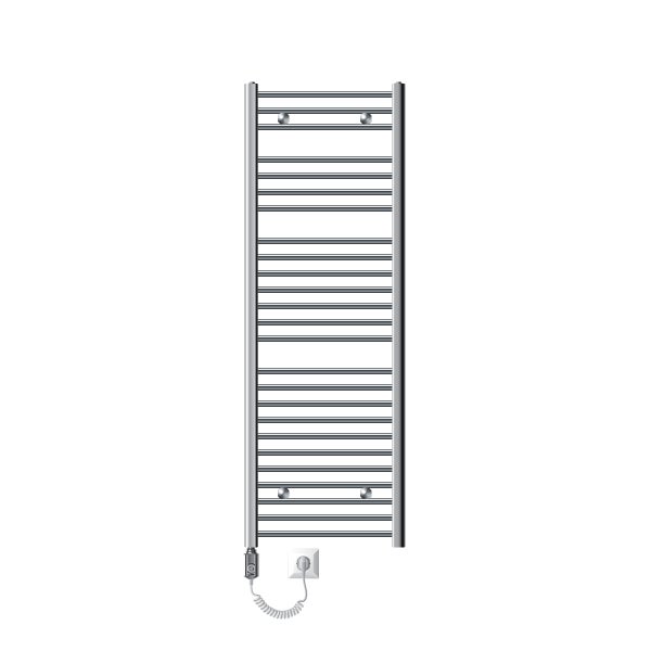 ECD Germany Heizkörper Badheizkörper Handtuchwärmer Elektrisch 500 x 1500 mm Chrom gebogen Stab 900W Große Leistung