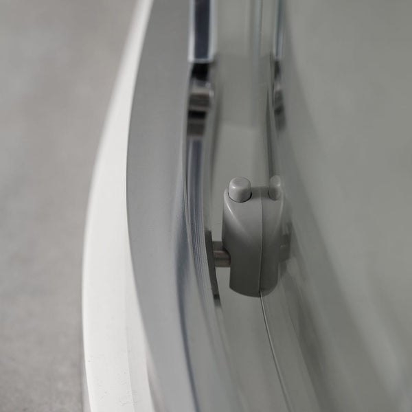 90x90x195cm Runddusche mit Aluminiumrahmen und Klarglas 6mm | Fly