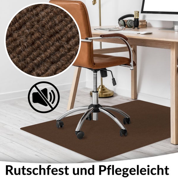 Bodenschutzmatte NEMESIS selbsthaftend für Hartboden Braun Größe: 150x150cm